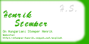 henrik stemper business card
